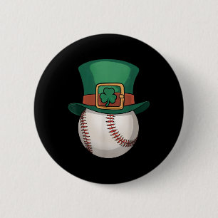 Bóton Redondo 5.08cm Dia de São Patrício Leprechaun Hat Shamrock Baseba