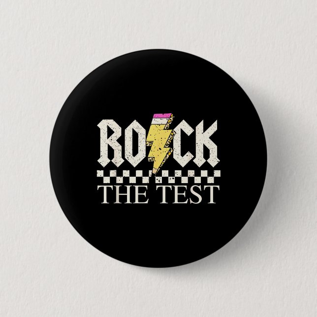 Bóton Redondo 5.08cm Dia de Teste Estadual Staar Rock O Teste ABCD Prof (Frente)