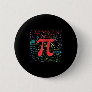 Bóton Redondo 5.08cm Dia Divertido do Pi Equação de Matemática Professo