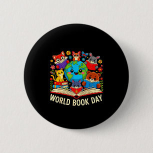 Bóton Redondo 5.08cm Dia do livro leitura engraçada bookworm homens mul