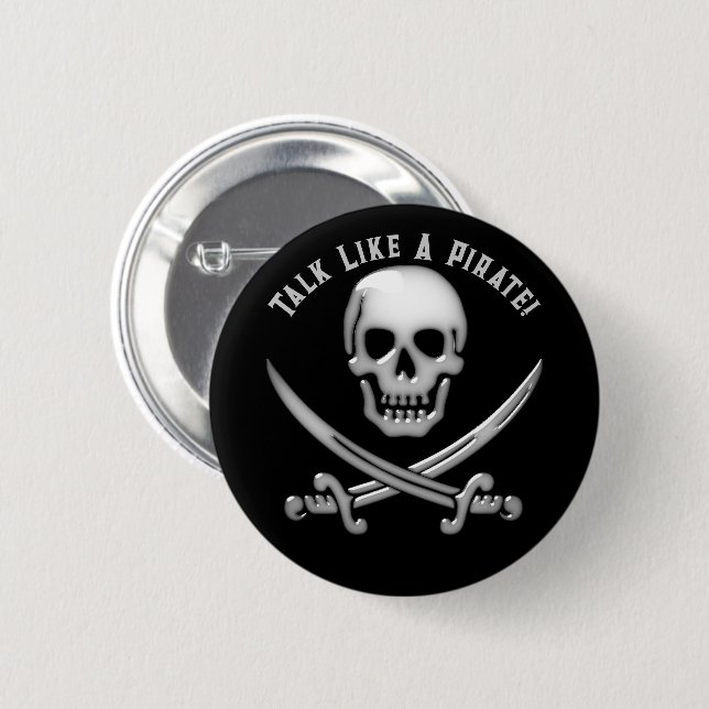 Bóton Redondo 5.08cm Dia do Pirata Jolly Roger (Frente & Verso)