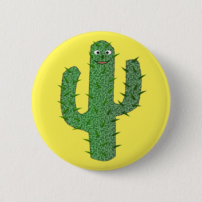 Bóton Redondo 5.08cm Dia dos Mortos Felizes Cactus (Frente)