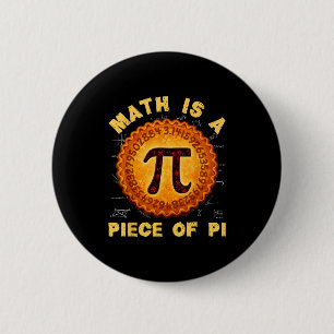 Bóton Redondo 5.08cm Dia engraçado matemática é um pedaço de torta retr