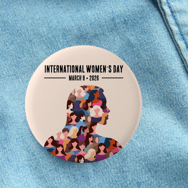 Bóton Redondo 5.08cm Dia Internacional da Mulher (Criador carregado)