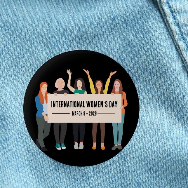 Bóton Redondo 5.08cm Dia Internacional da Mulher (Criador carregado)