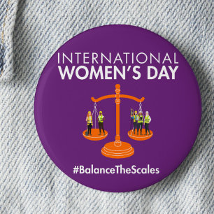 Bóton Redondo 5.08cm Dia Internacional da Mulher 2026 Equilibre as Bala