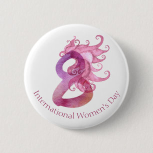 Bóton Redondo 5.08cm Dia Internacional da Mulher 8 de Março