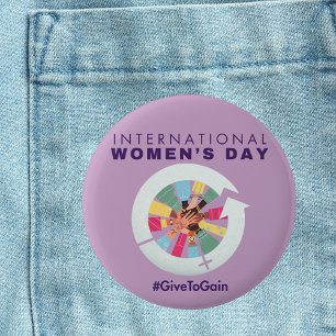 Bóton Redondo 5.08cm Dia Internacional das Mulheres 2026 Dar para Ganha