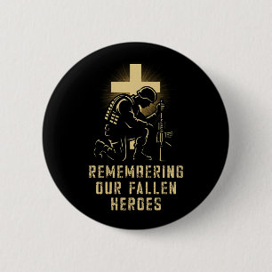 Bóton Redondo 5.08cm Dia Memorial Lembrando Nosso Fallen Heroes Fé US F