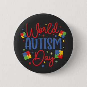 Bóton Redondo 5.08cm Dia Mundial da Conscientização do Autismo Peça de