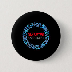Bóton Redondo 5.08cm Dia Mundial da Diabetes Consciência da Diabetes