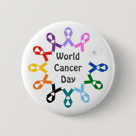 Bóton Redondo 5.08cm Dia Mundial do Cancer Colo Pulmonar Prostata Hepát