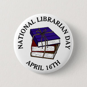 Bóton Redondo 5.08cm Dia Nacional da Bibliotecária 16 de abril