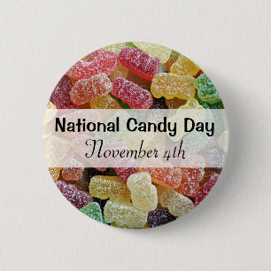 Bóton Redondo 5.08cm Dia Nacional do Candy 4 de novembro Férias Engraça
