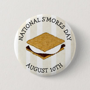 Bóton Redondo 5.08cm Dia Nacional dos S'mores 10 de agosto
