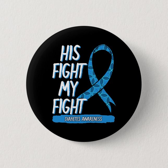 Bóton Redondo 5.08cm Diabetes Consciência Azul Luta Fita DM Diabetes G (Frente)