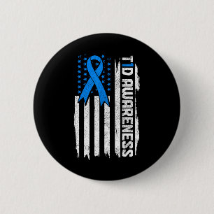 Bóton Redondo 5.08cm Diabetes Consciência Mês Azul Fita Tipo 1 Patrio