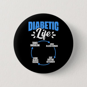 Bóton Redondo 5.08cm Diabetes Diabetes Guerreiro Diabetes Sensibilizaçã