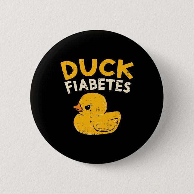 Bóton Redondo 5.08cm Diabetes Divertidos Sensibilização Duck Fiabetes E (Frente)