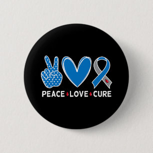 Bóton Redondo 5.08cm Diabetes Guerreiro Consciência Azul Paz Amor Cura
