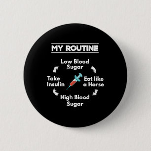 Bóton Redondo 5.08cm Diabetes Rotina Insulina Agulha Sangue Baixo Alto 
