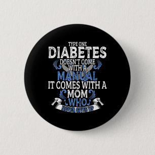 Bóton Redondo 5.08cm Diabetes Tipo 1 Diabetes T1D Sensibilização para o