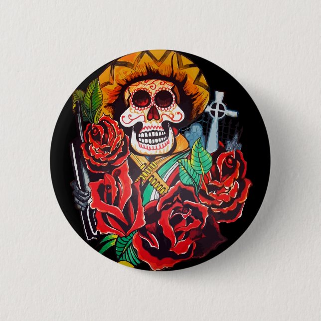 Bóton Redondo 5.08cm diâmetro de los muertos (Frente)