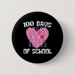 Bóton Redondo 5.08cm Dias De Alphabet Escolar 100º Dia De Estudante