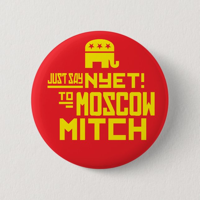 Bóton Redondo 5.08cm Diga "NYET" para MOSCOW MITCH (Frente)