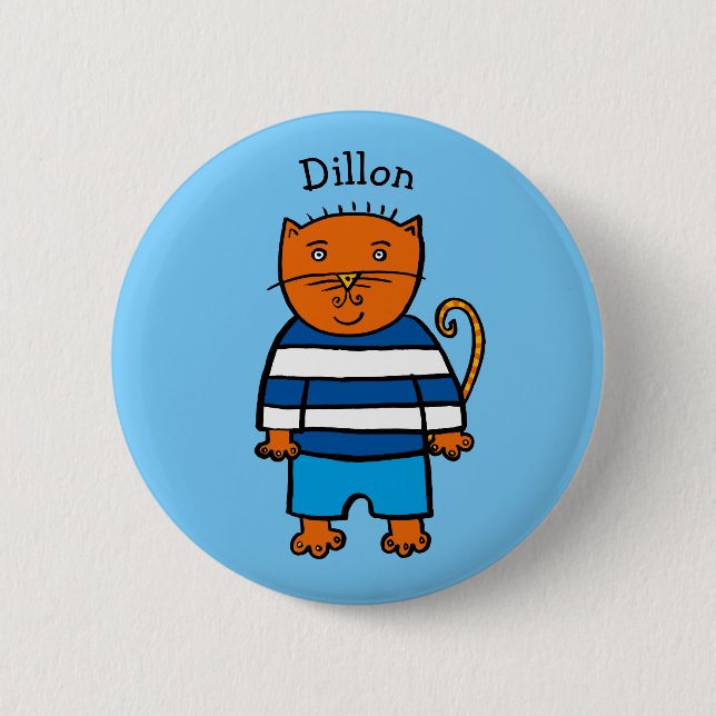 Bóton Redondo 5.08cm Dillon o Gato Personalizado (Frente)