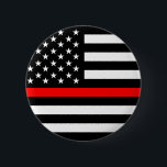 Bóton Redondo 5.08cm dilua a linha vermelha sapador-bombeiro EUA do<br><div class="desc">dilua a linha vermelha sapador-bombeiro EUA Estados Unidos América do bombeiro da bandeira</div>