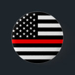 Bóton Redondo 5.08cm dilua a linha vermelha sapador-bombeiro EUA do<br><div class="desc">dilua a linha vermelha sapador-bombeiro EUA Estados Unidos América do bombeiro da bandeira</div>
