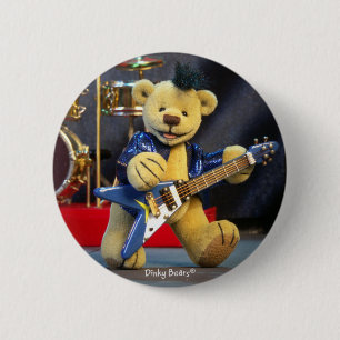 Bóton Redondo 5.08cm Dinky Bears: Estrela do rock