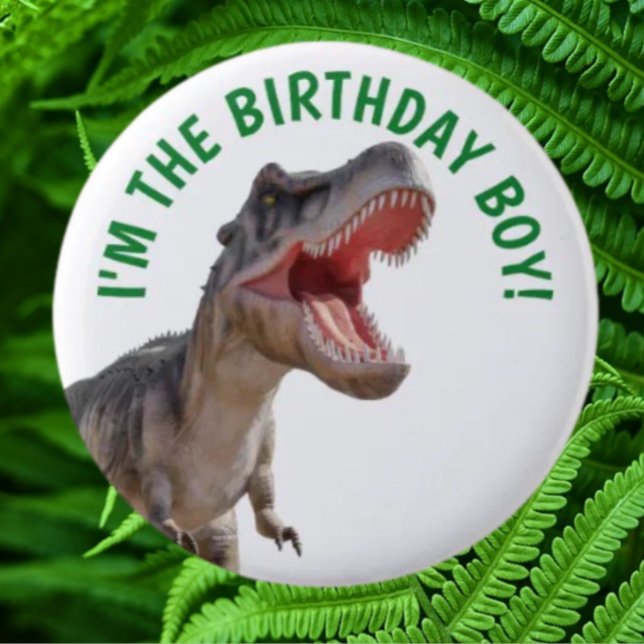 Bóton Redondo 5.08cm Dinossaur Happy T Rex BOY (Jurassic Dinosaur Personalized designs. "It's super easy process  easy to use")