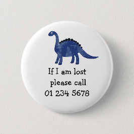Bóton Redondo 5.08cm Dinossauro Azul, Emergência infantil, segurança