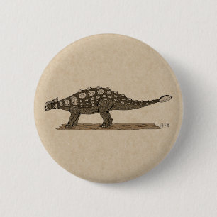 Bóton Redondo 5.08cm  Dinossauro Cretáceo Anquilossauro