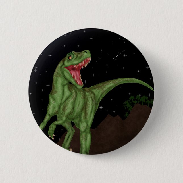 Bóton Redondo 5.08cm Dinossauro - noite pré-histórica (Frente)