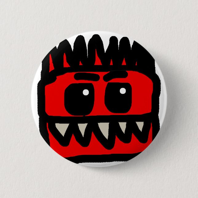 Bóton Redondo 5.08cm Dinossauro vermelho Merch (Frente)
