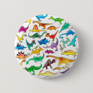 Bóton Redondo 5.08cm "Dinossauros para crachá do botão dos novatos"
