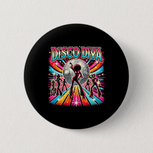 Bóton Redondo 5.08cm Disco Ball Disco Diva Queen