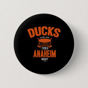 Bóton Redondo 5.08cm Disco de hóquei do Anaheim Ducks preto oficialment