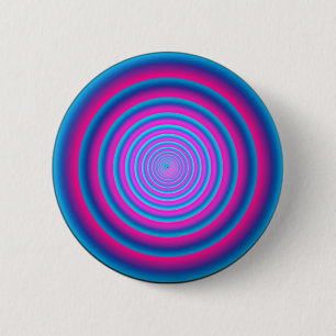 Bóton Redondo 5.08cm Disco Vortex Circular Louco Fuzzy Hipnótico