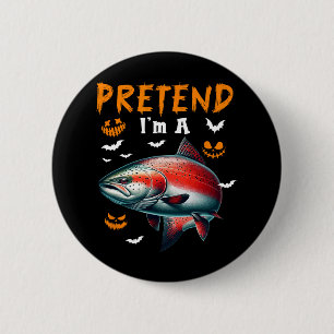Bóton Redondo 5.08cm Disfarce de Salmão de Halloween para Amantes de Pe