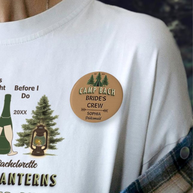 Bóton Redondo 5.08cm Distintivo da Equipe da Noiva do Acampamento Rústi (Criador carregado)