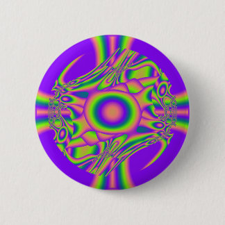 Bóton Redondo 5.08cm Distorção Fractal Psicotrópico Verde Roxo