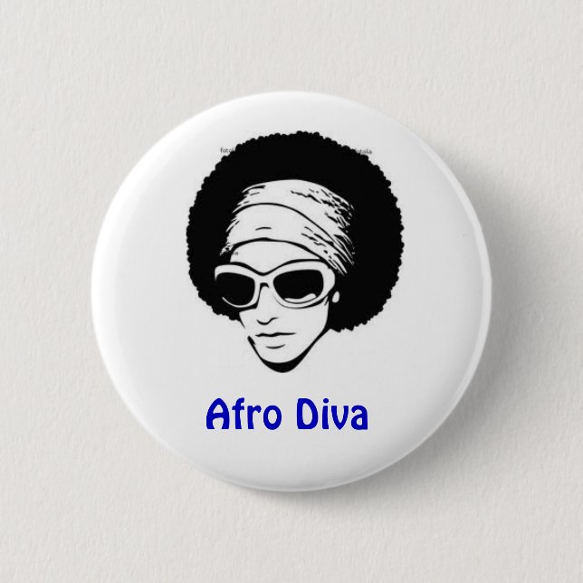 Bóton Redondo 5.08cm Diva do Afro (Frente)