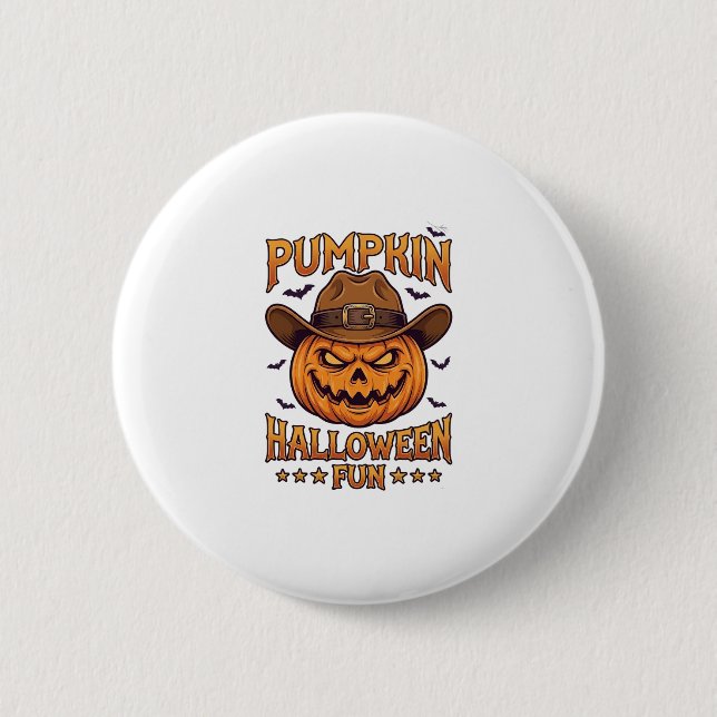 Bóton Redondo 5.08cm Diversão de Halloween de Abóbora Lanterna de Jack  (Frente)