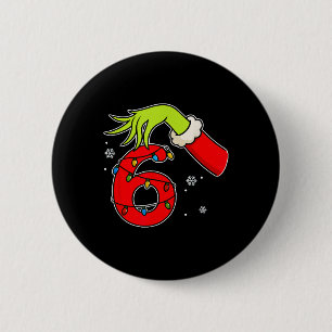Bóton Redondo 5.08cm Diversão Número 6 Natal 67 Seis Sete Meme Xmas Hom