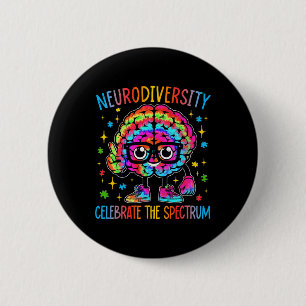 Bóton Redondo 5.08cm Diversidade Neurodiversidade Cérebro Autismo Consc