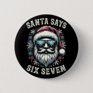 Bóton Redondo 5.08cm Divertido 6-7 Meme Natal Papai Noel Seis Sete Rota